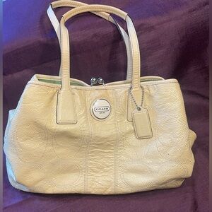 Coach Yellow Leather Tote Bag